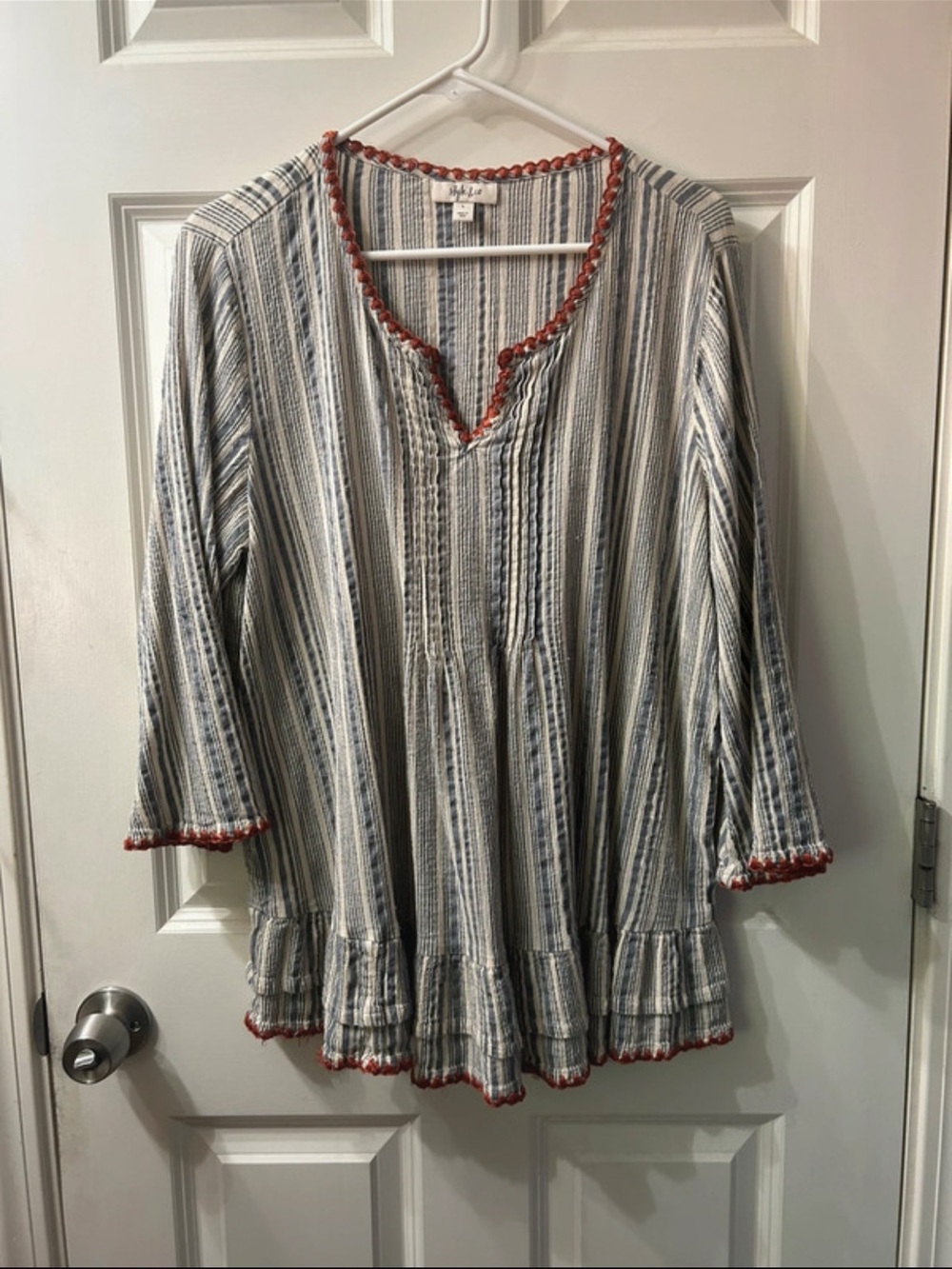 Style & Co. Striped V-Neck
Tunic Blouse size L